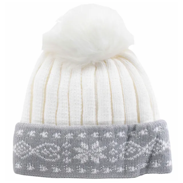 Knitted children's hat for girls bode 6390 white